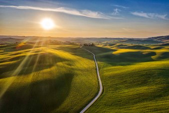 Paesaggio della Val d'Orcia, patrimonio italiano e dell'Umanità.