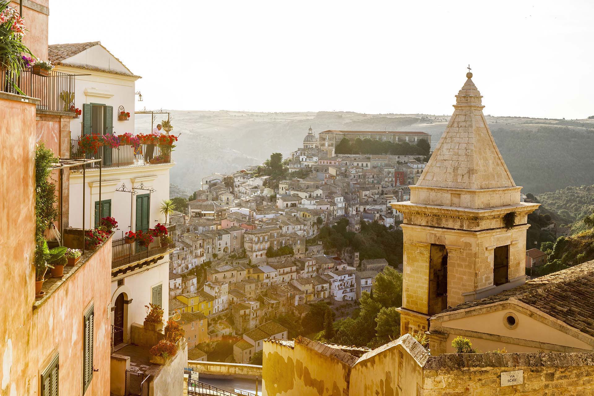 Panoramica_MG_0363-64-65-66-67 - Ragusa Ibla vista dalla chiesa di Santa Maria delle Scale
