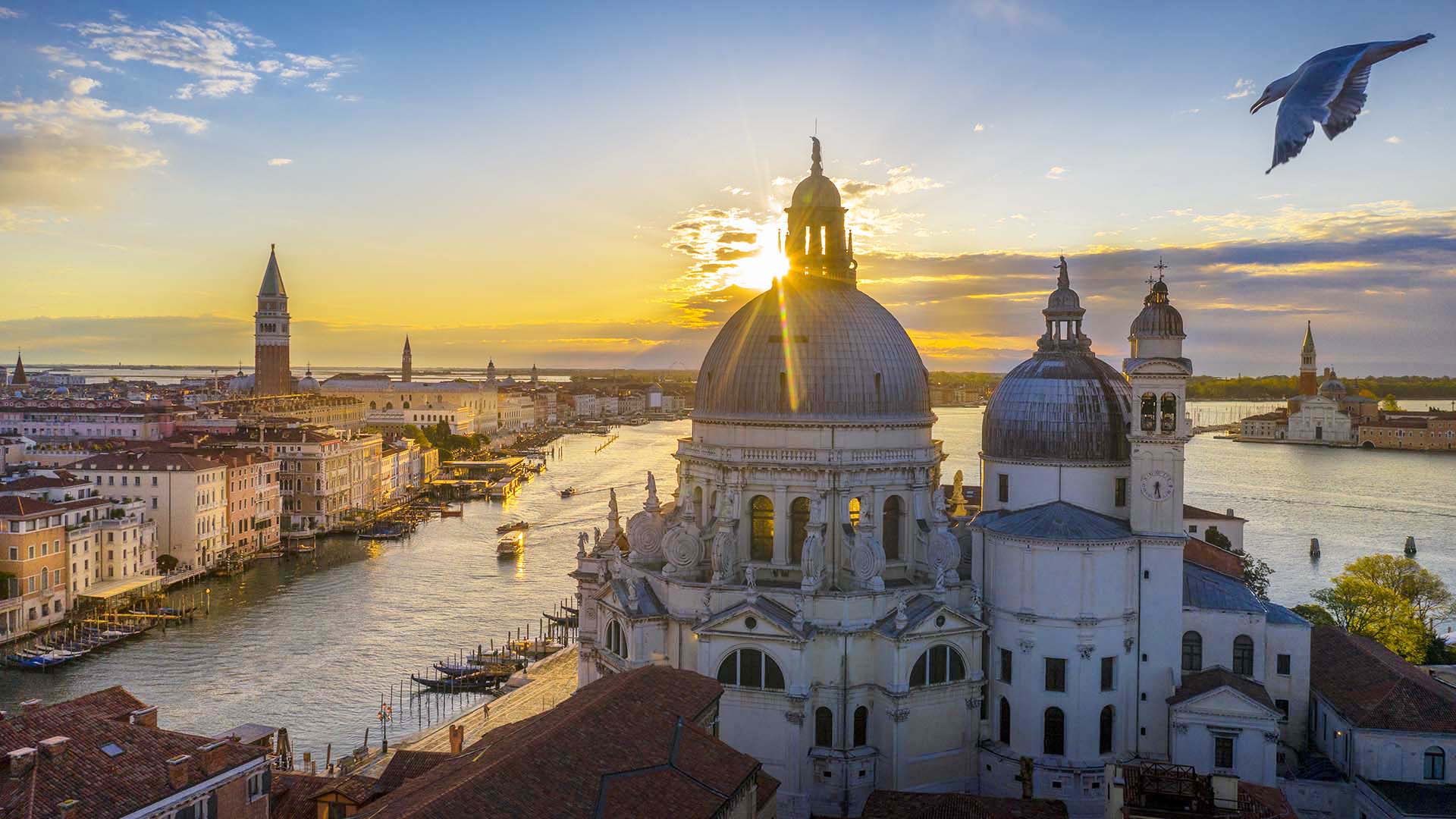 Santa Maria della Salute: Un Capolavoro sul Canal Grande di Venezia Esaltato dalla Fotografia Aerea