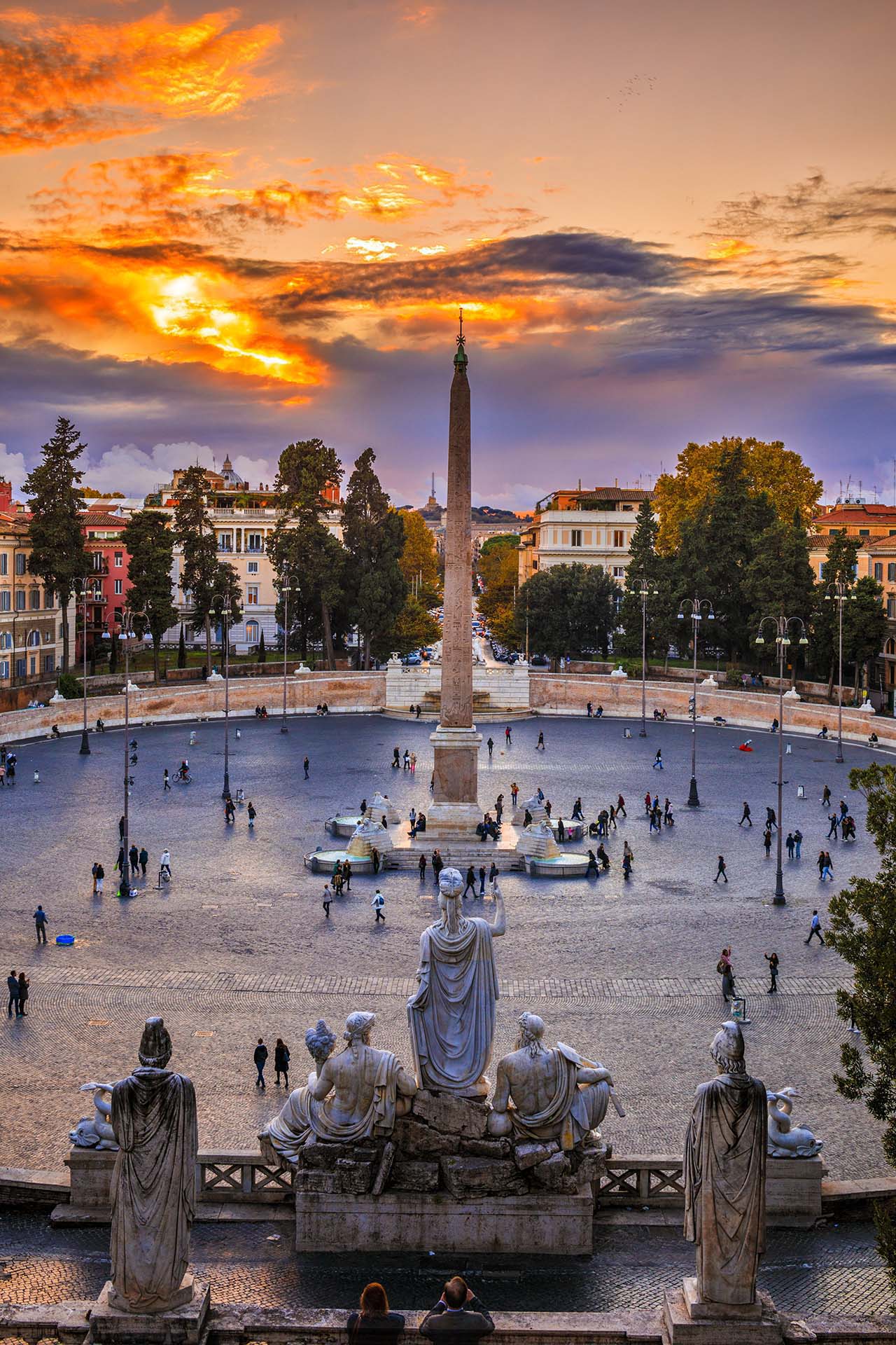0A1A6864-60-Roma, piazza del Popolo al tramonto