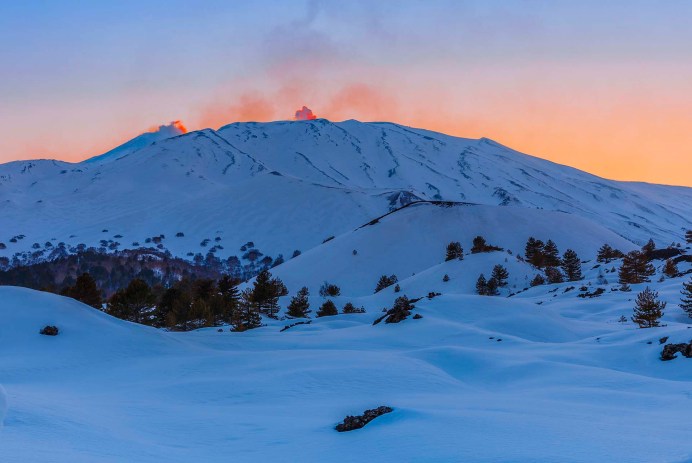 Etna nord, Monti Sartorius e Monte Frumento delle Concazze nel periodo invernale