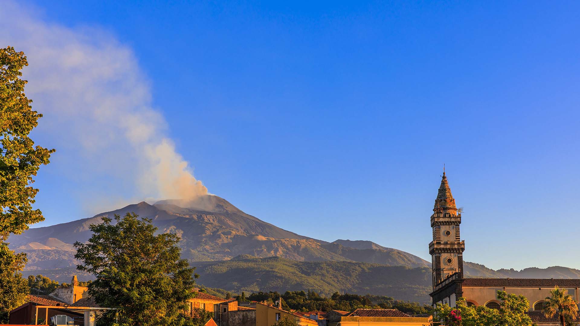 0A1A1556-Etna, il campanile della Basilica di Santa Caterina Alessandrina di Pedara