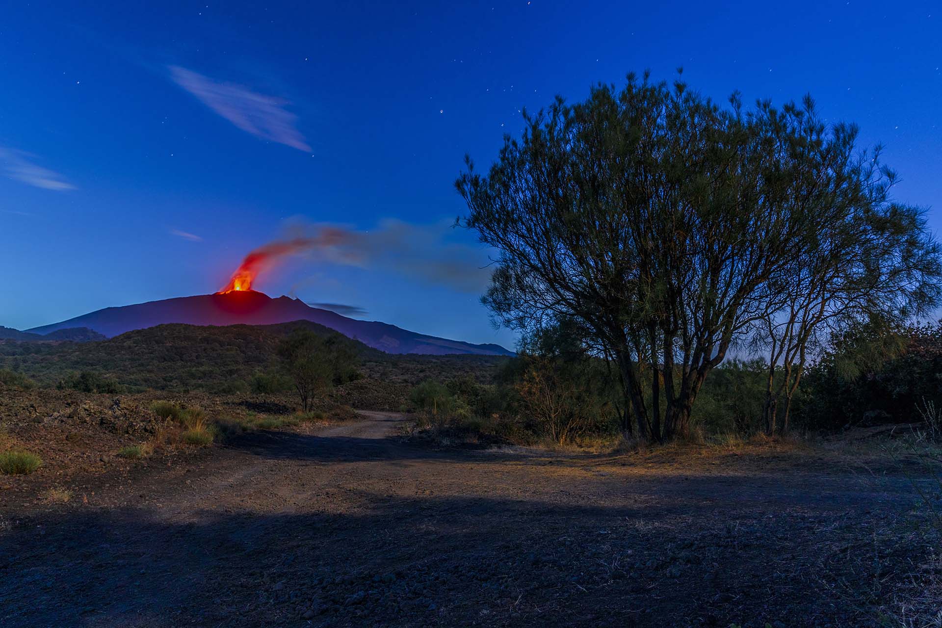 Etna versante ovest, eruzione da Centrale