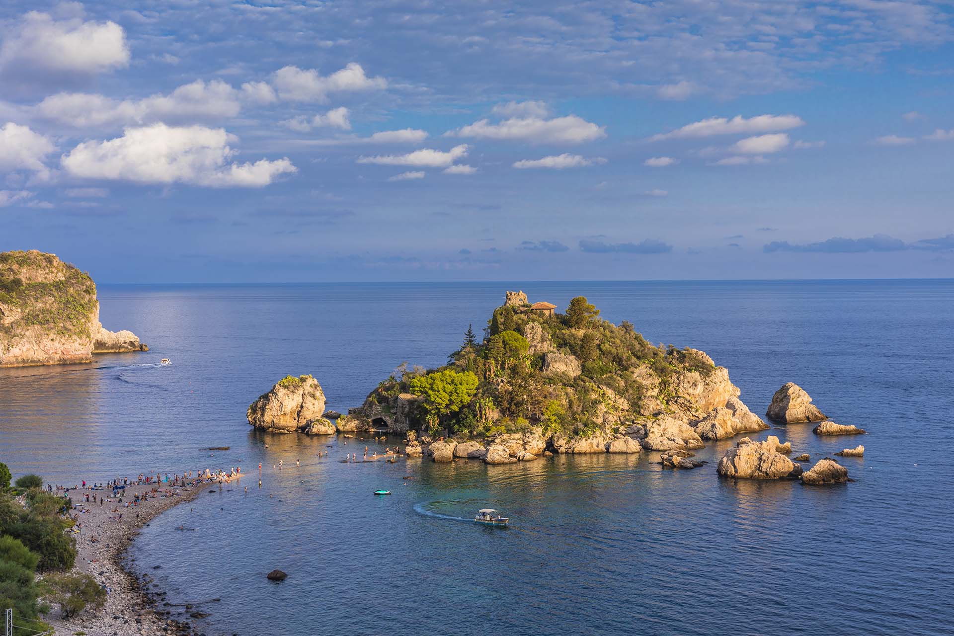 Taormina, tramonto sull'Isola Bella