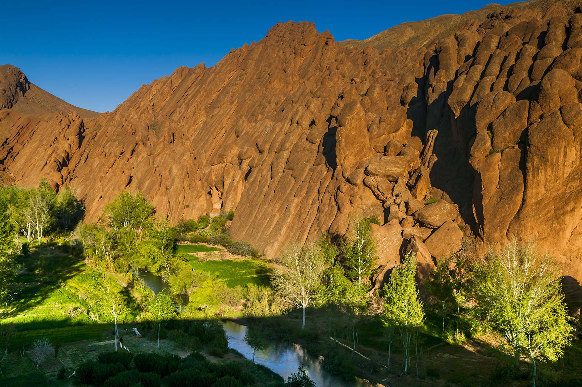 Marocco, Valle del Dadès, parete rocciosa "Le Dita della Scimmia"nell'Alto Attlante
