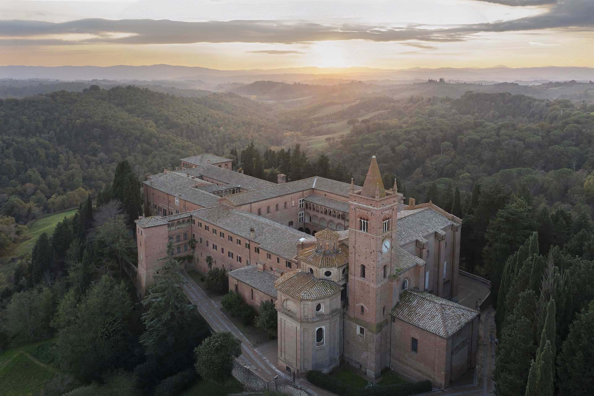 L'Abbazia di Monte Oliveto Maggiore in Toscana.