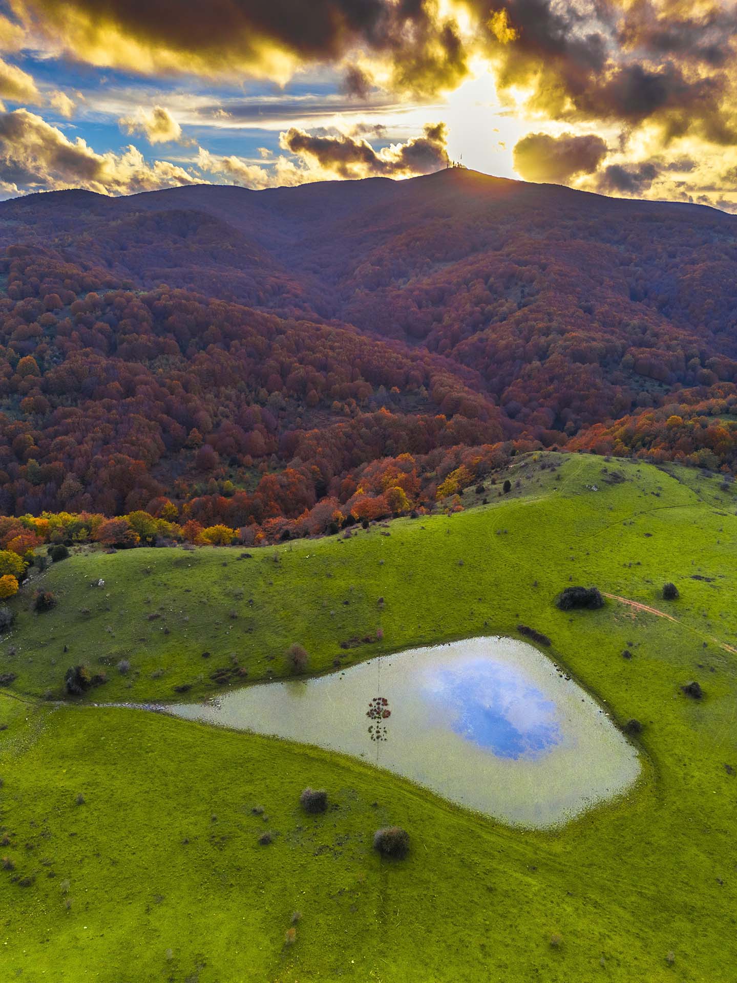 Monti Nebrodi, acquitrini nei pressi del lago Biviere sotto Monte Soro