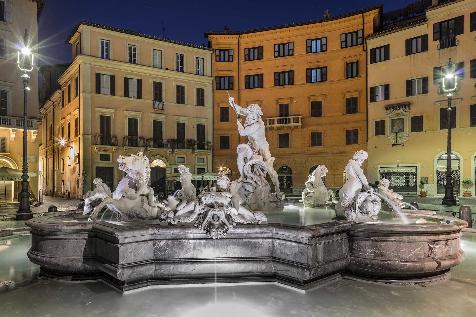 Fontana del Nettuno in Piazza Navona - Roma