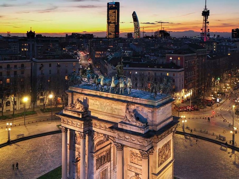 Milano con l'Arco della pace