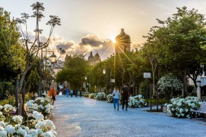 SAFF7331-HDR-Tramonto a Ragusa Ibla, Viale del Giardino Ibleo e le Cupole di San Giorgio