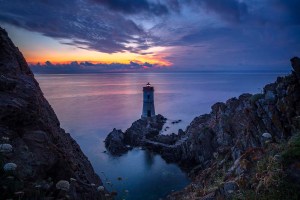 Faro di Capo Ferro in Sardegna.