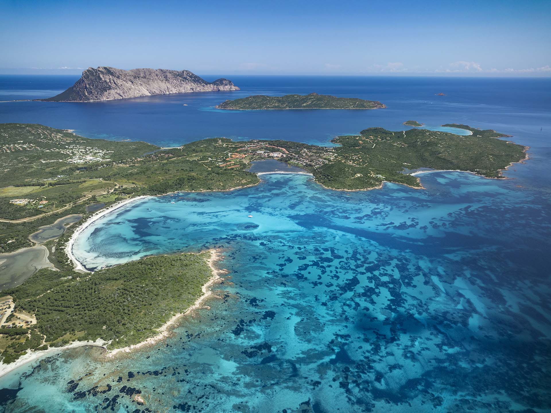 Cala Brandinchi e l'Isola di Tavolara sullo sfondo.