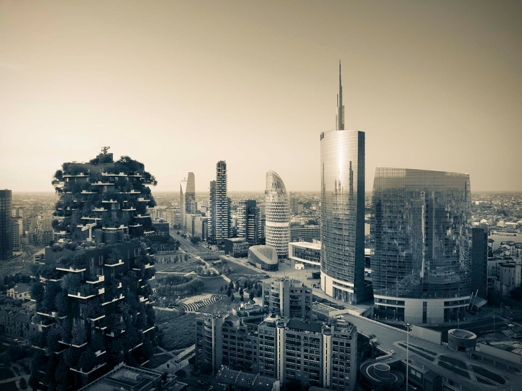 I grattacieli del distretto finanziario di Porta Nuova a Milano.