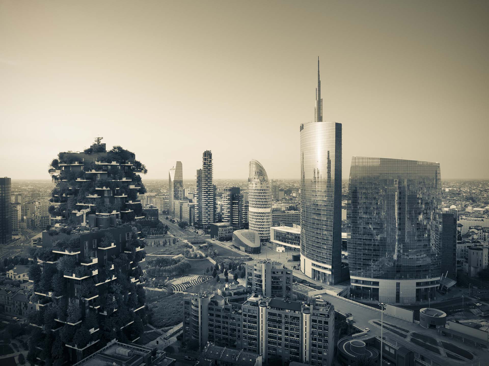 I grattacieli del distretto finanziario di Porta Nuova a Milano.