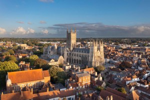 La cittadina Canterbury nell'Inghilterra del sud.
