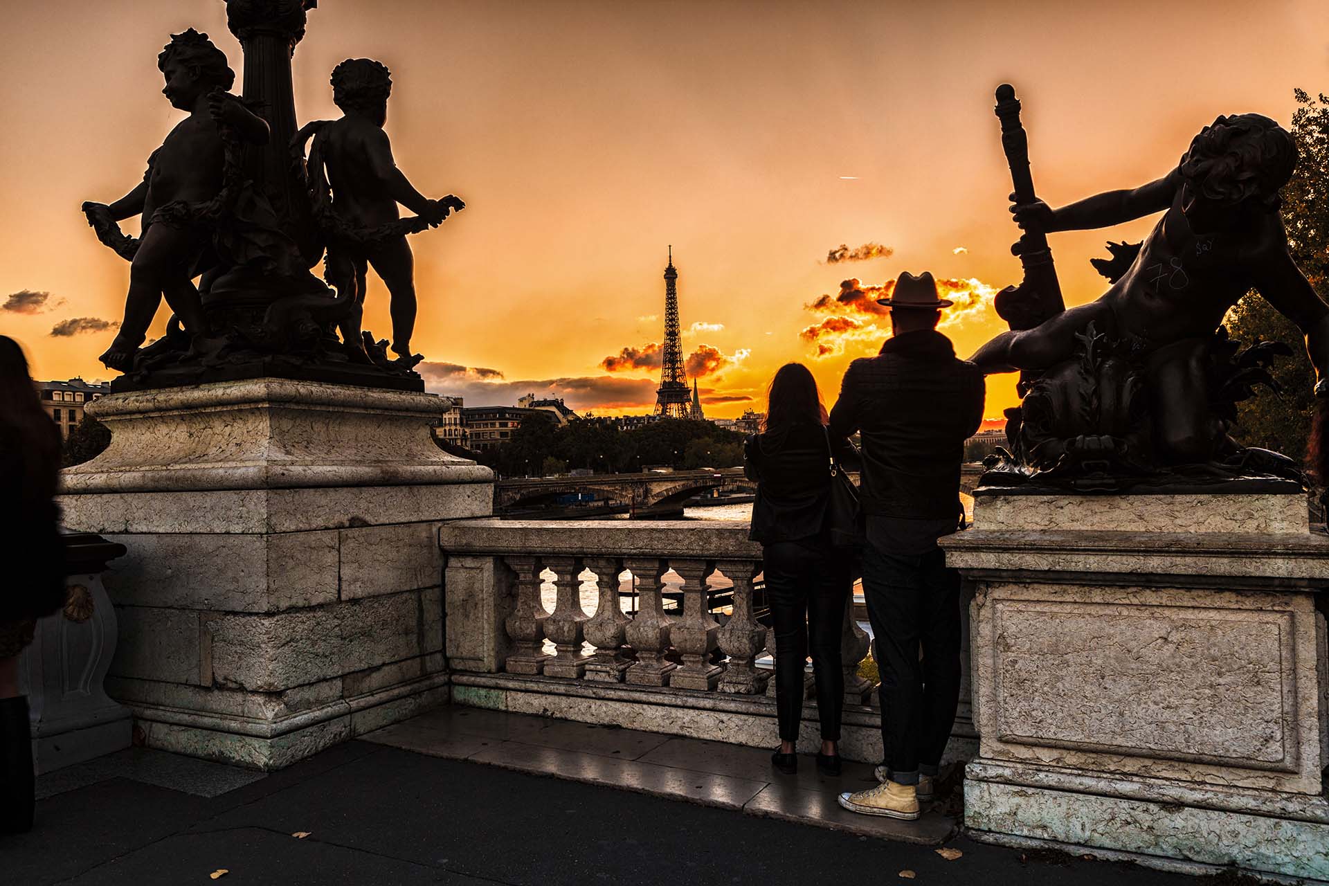 _MG_3037-Parigi innamorata, tramonto sulla Torre Eiffel dal ponte Alexandre III