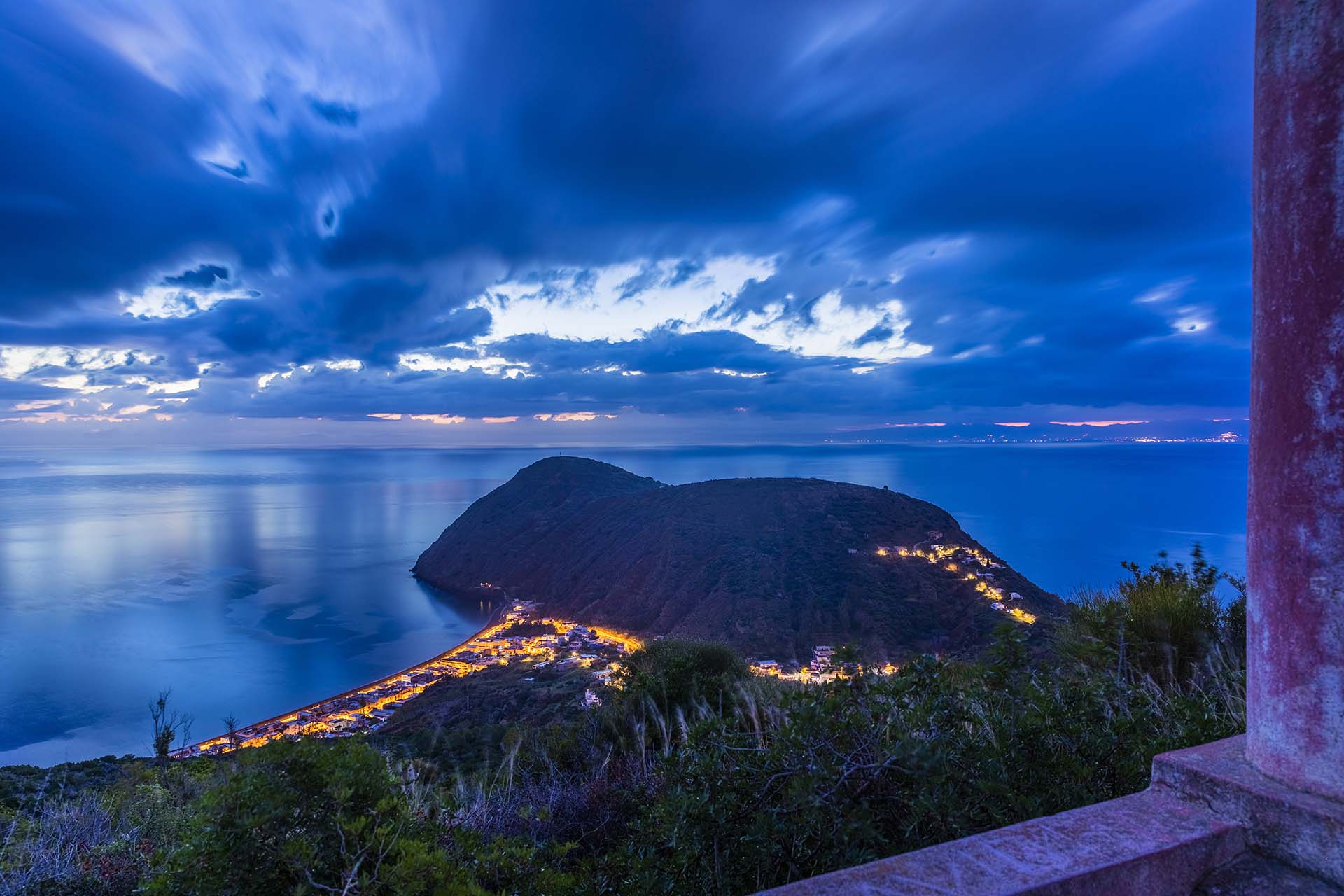SAFF5182-HDR-L'Aurora dal Belvedere di Forgia Vecchia. Il Respiro di Lipari tra Canneto, Punta della Jalera e Monte Mazzuni