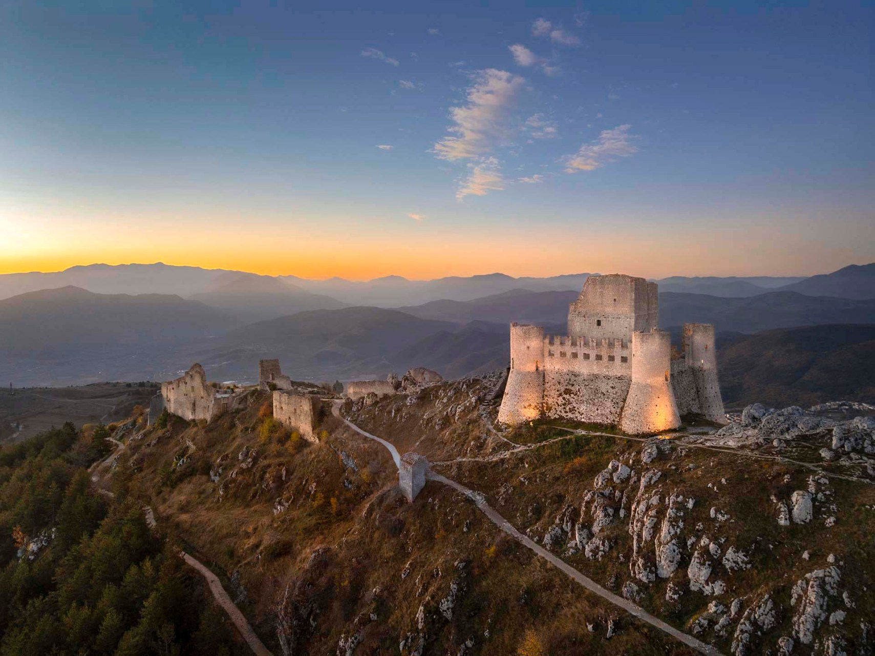 Il castello normanno di Rocca Calascio. 