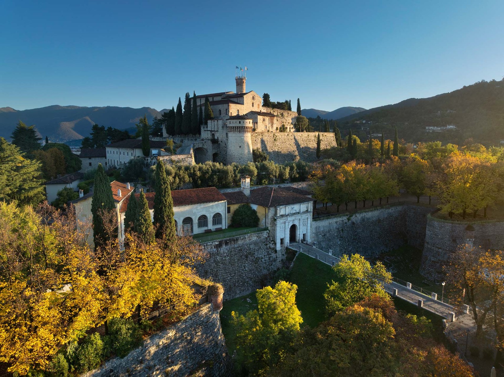 Il Castello di Brescia sul colle Cidneo.