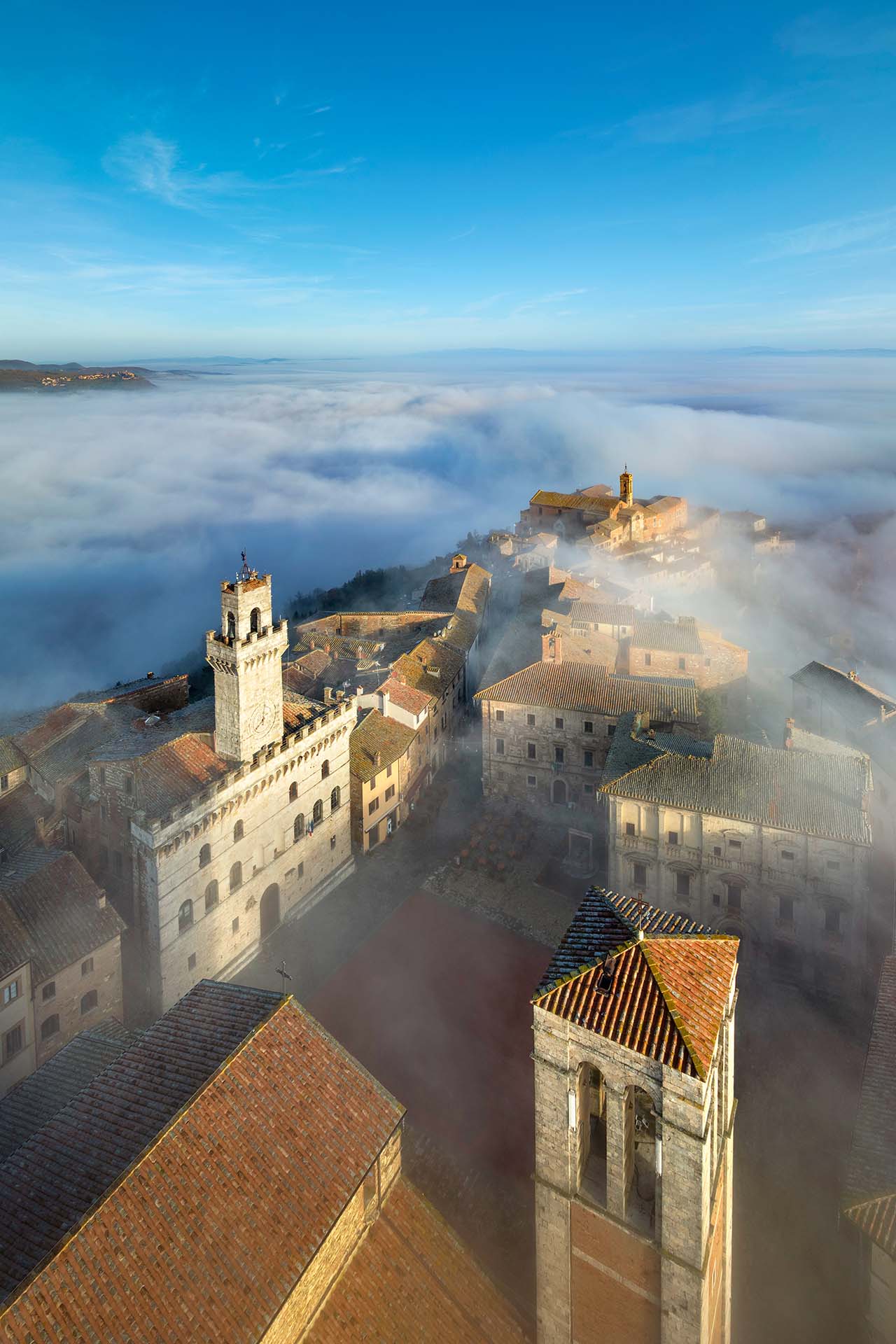 Il centro storico di Montepulciano visto dal cielo