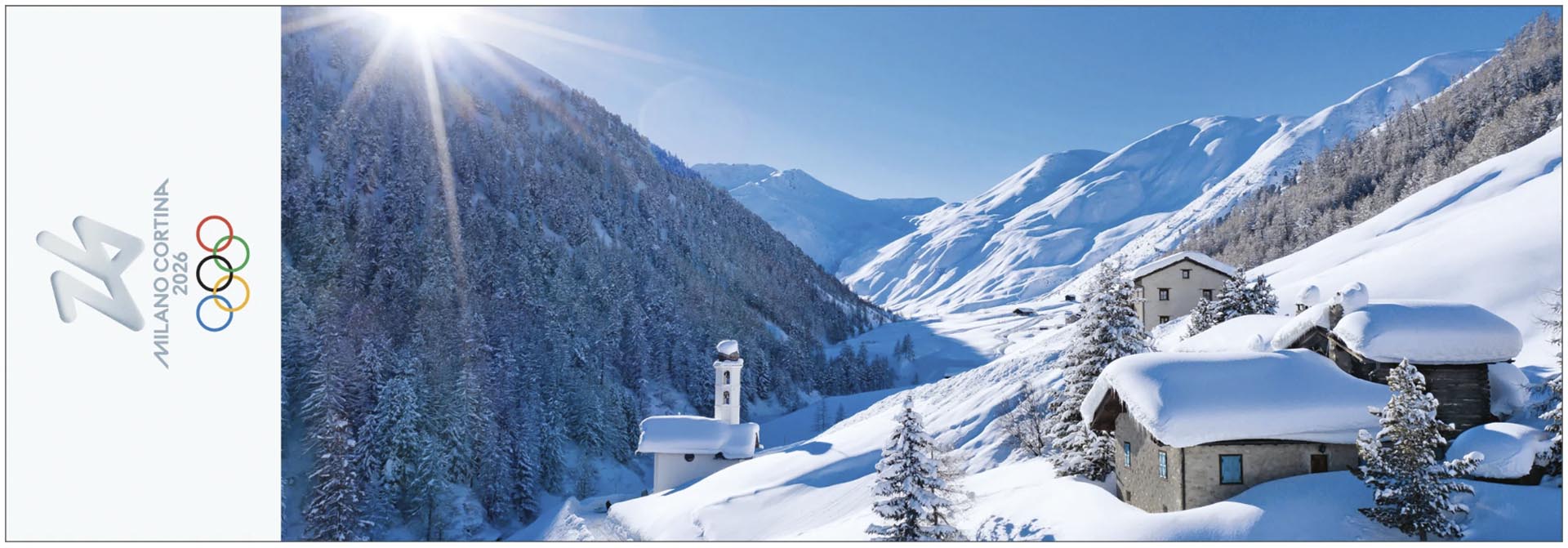 Livigno: segnalibro ufficiale dei Giochi Olimpici Invernali Milano Cortina 2026.