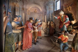 Gesù viene condannato a morte. Santuario della Via Crucis di Cerveno.