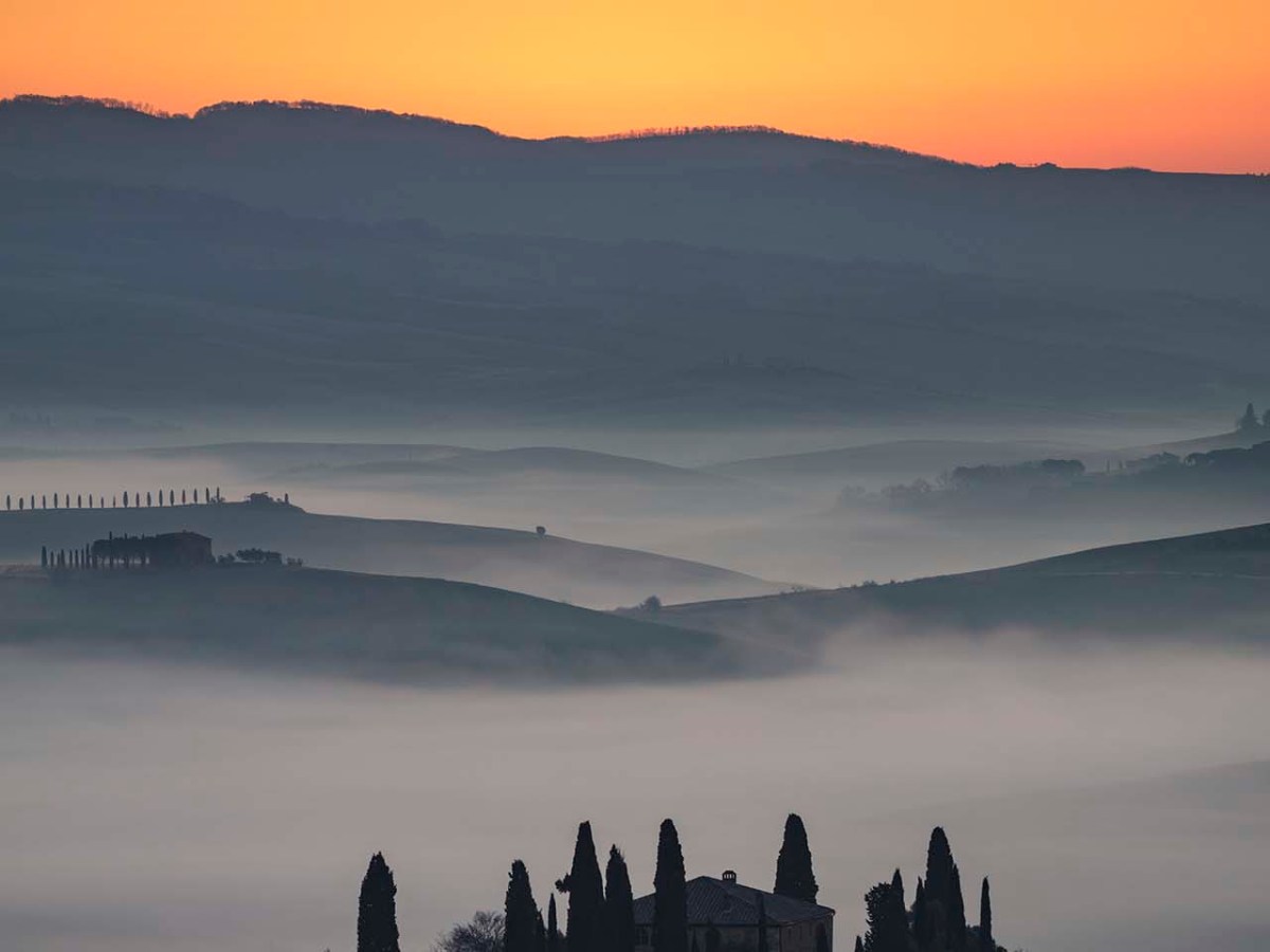 Casolare in Val d'Orcia nella Toscana patrimonio dell'umanità.