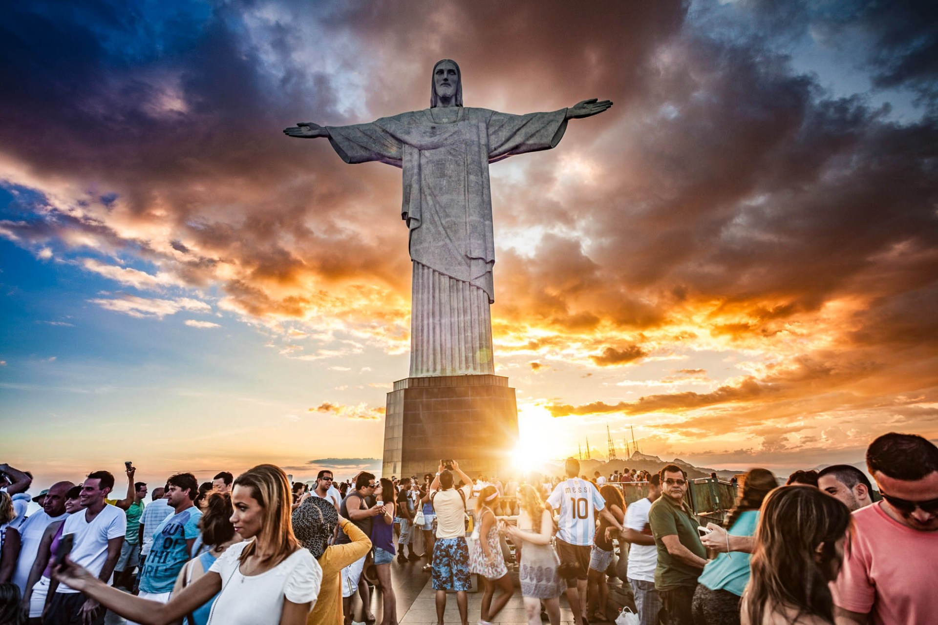 eduta panoramica del Cristo Redentore a Rio de Janeiro, Brasile