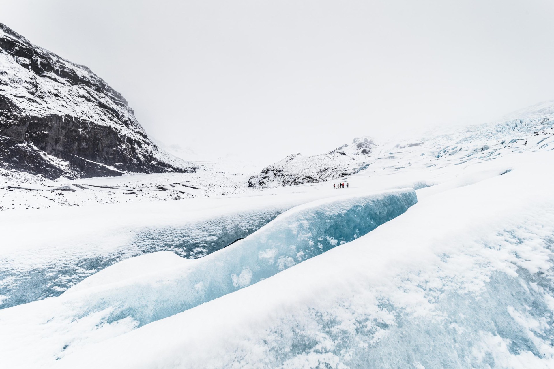 Ghiaccio e paesaggi glaciali sotto il Vatnajökull in Islanda.