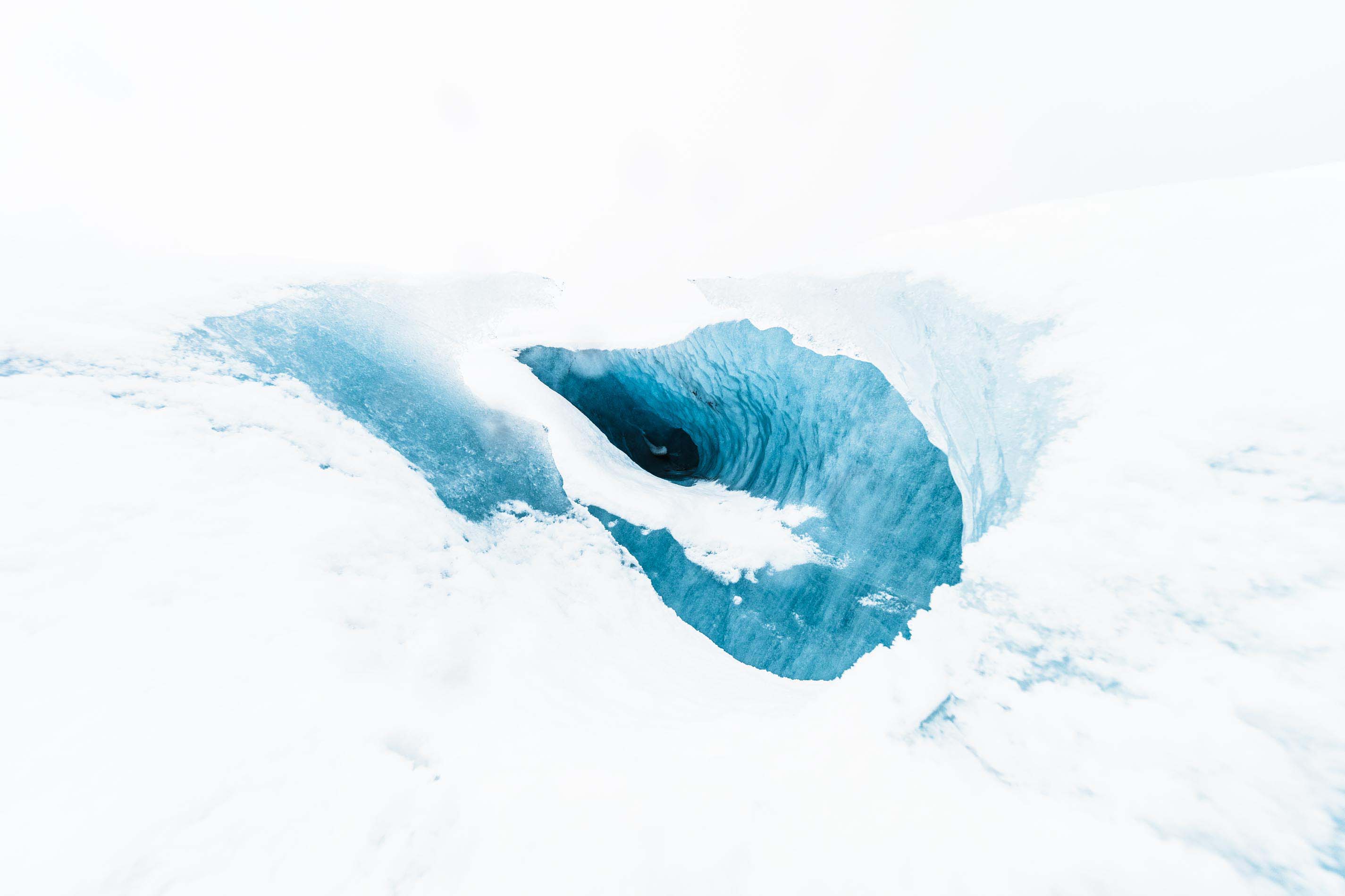 Vatnajökull, Skaftafell, Islanda, ghiaccio blu.