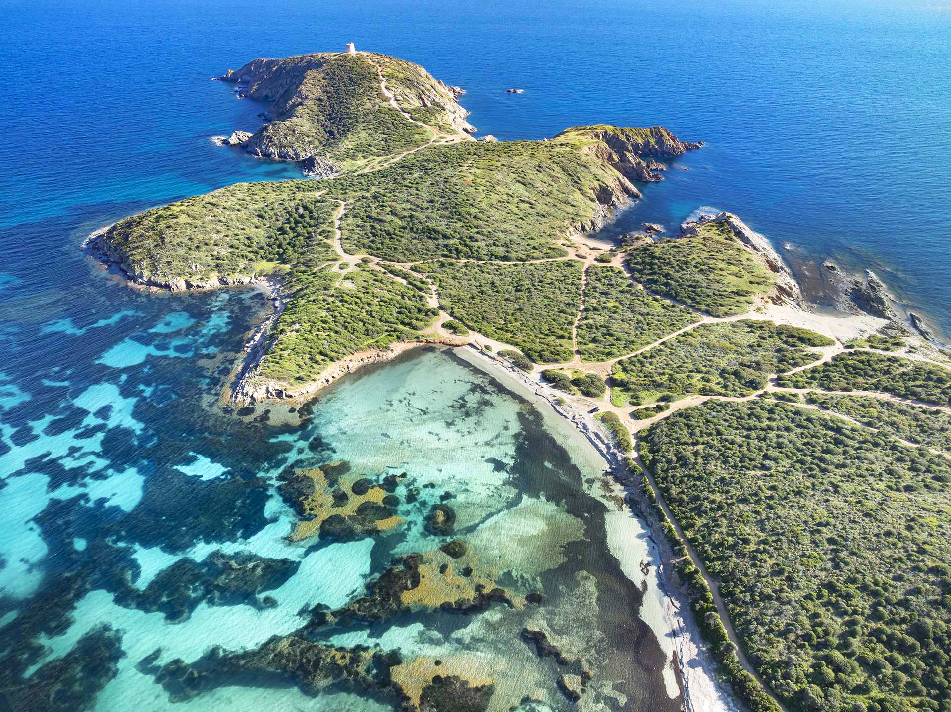 La penisola di Capo Malfatano nella Costa del Sud in Sardegna.