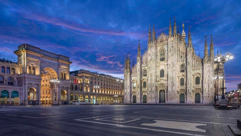 Piazza Duomo a Milano e Galleria Vittorio Emanuele.