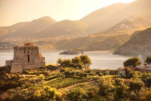 Paesaggio con la Torre Crawford a San Nicola Arcella