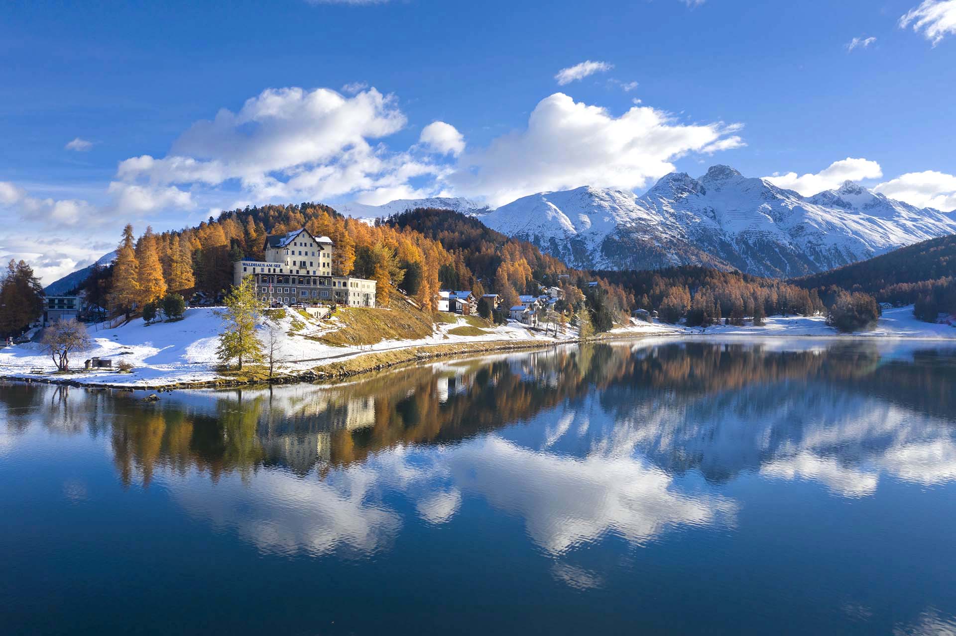 Lago di Saint Moritz in Alta Engadina.