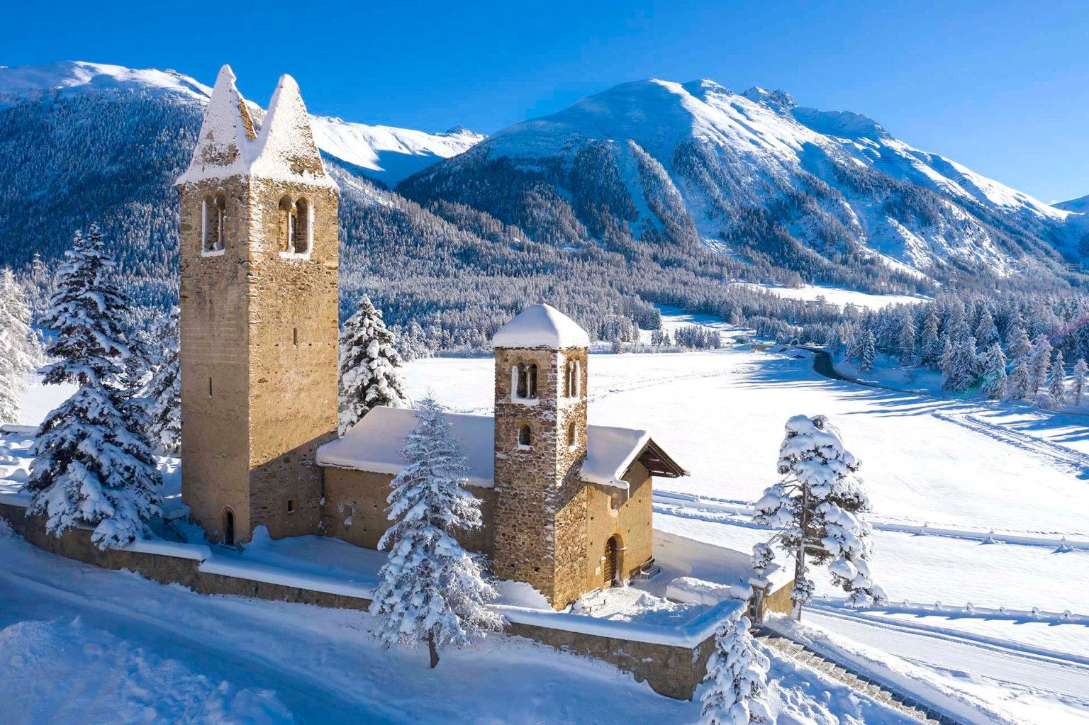 Chiesa di San Gian a Celerina in Engadina.