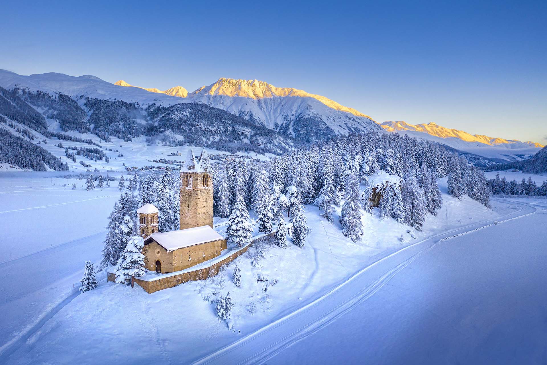 Chiesa di San Gian a Celerina in Engadina.