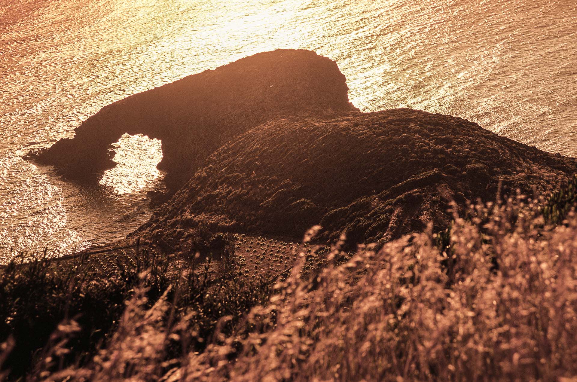 L'Arco dell'Elefante, una magnifica formazione rocciosa di origine vulcanica situata sulla costa est dell'isola di Pantelleria, in Sicilia.