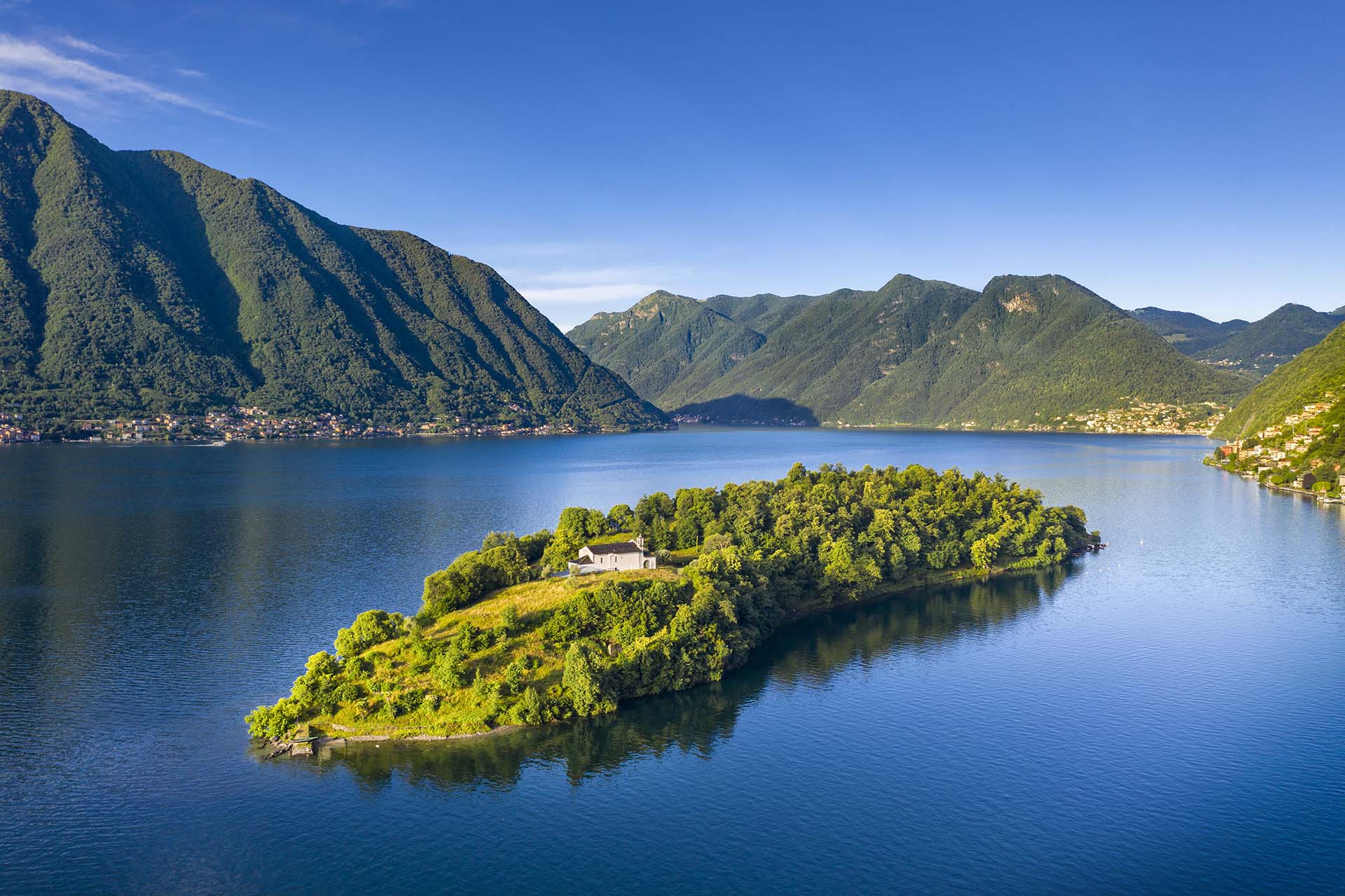 L'isola Comacina del lago di Como.