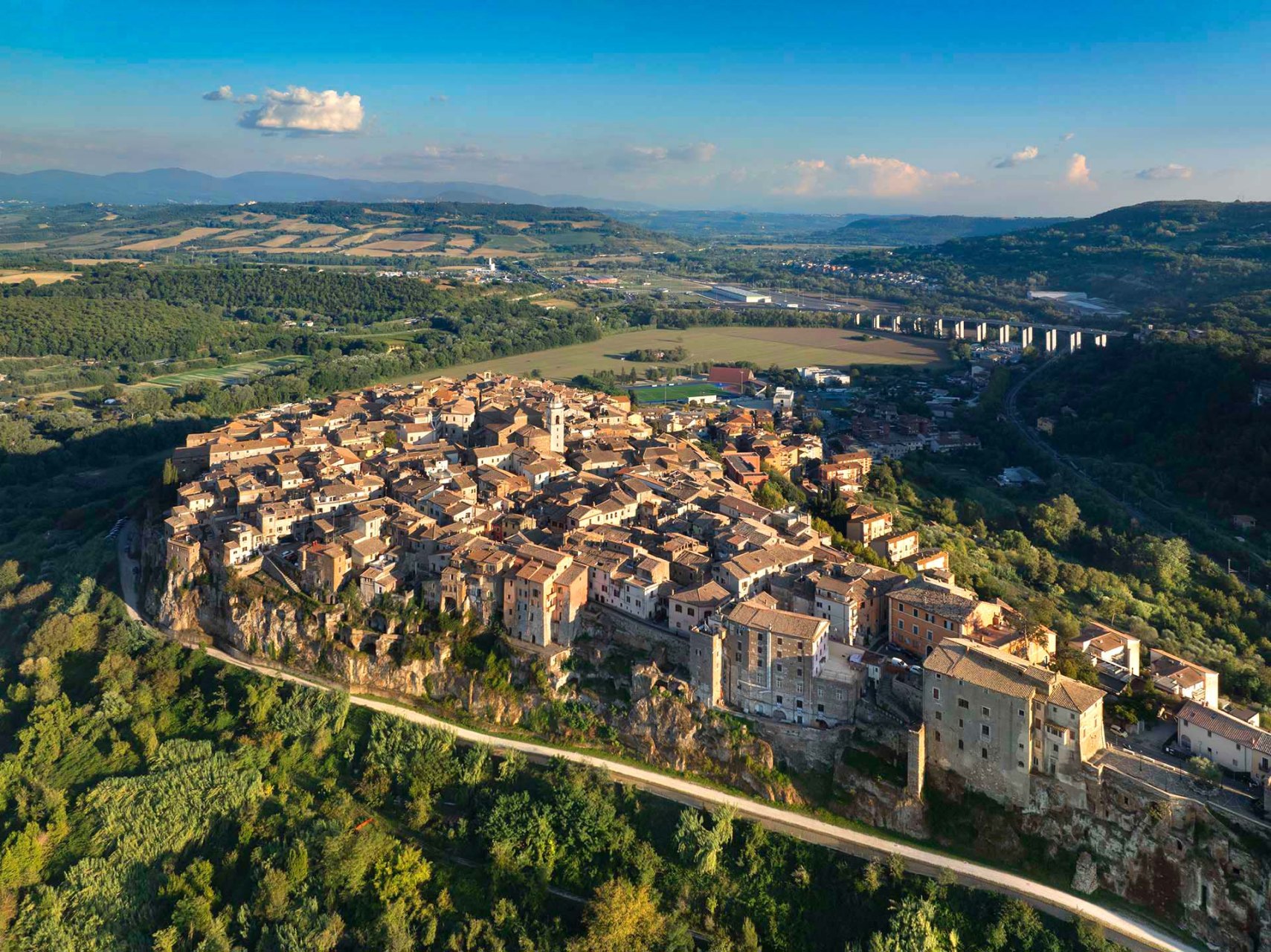 Orte vista dal cielo in provincia di Viterbo.