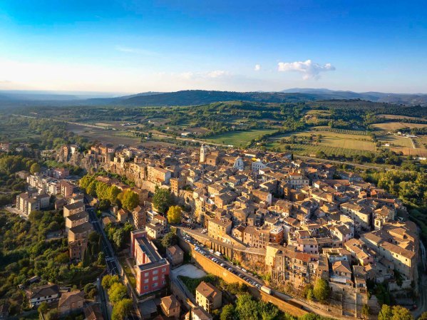 Orte vista dal cielo in provincia di Viterbo.