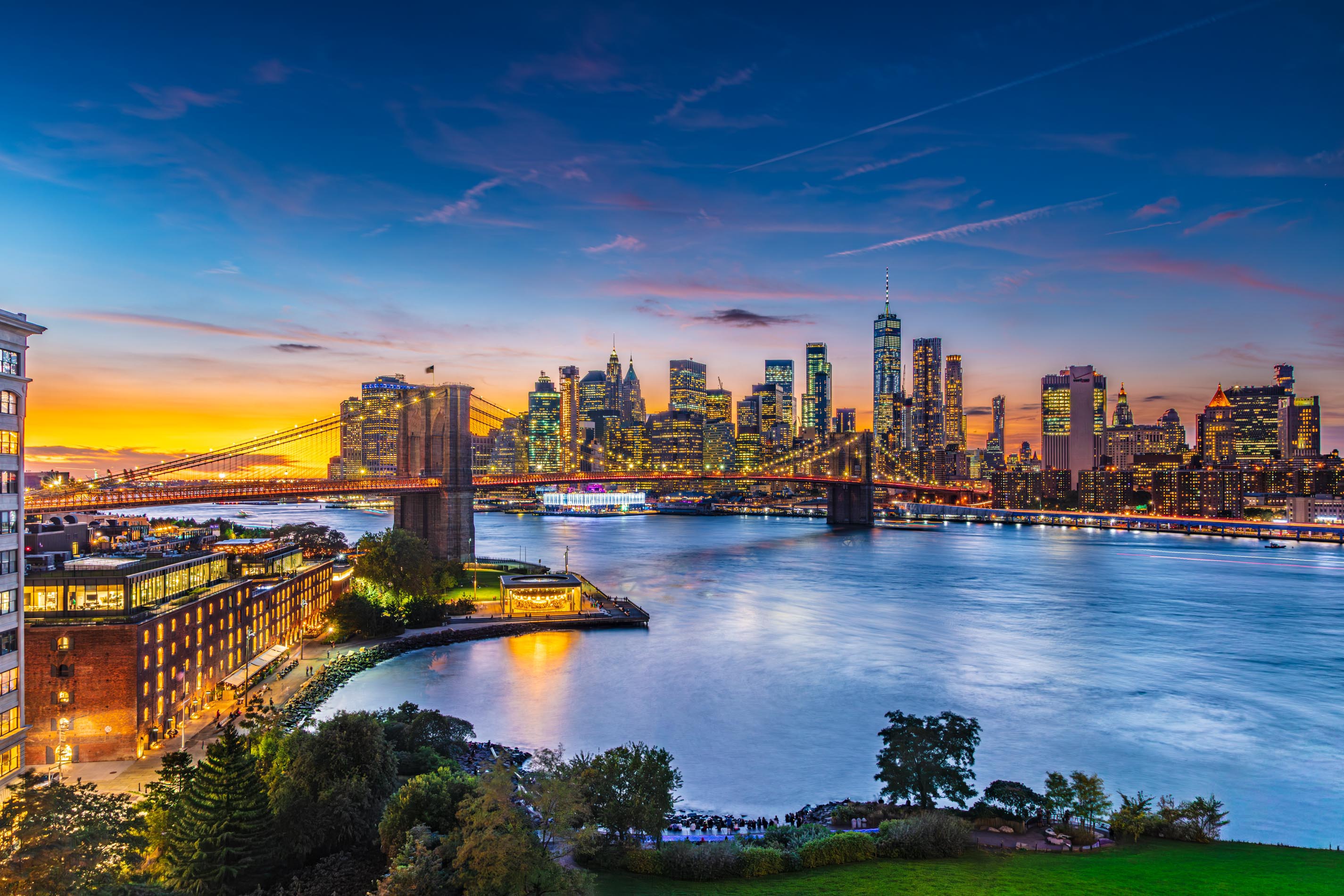 Ponte di Brooklyn New York tramonto